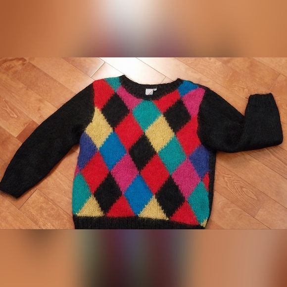 Oversize Colorful Argyle Sweater - Picture 2 of 5